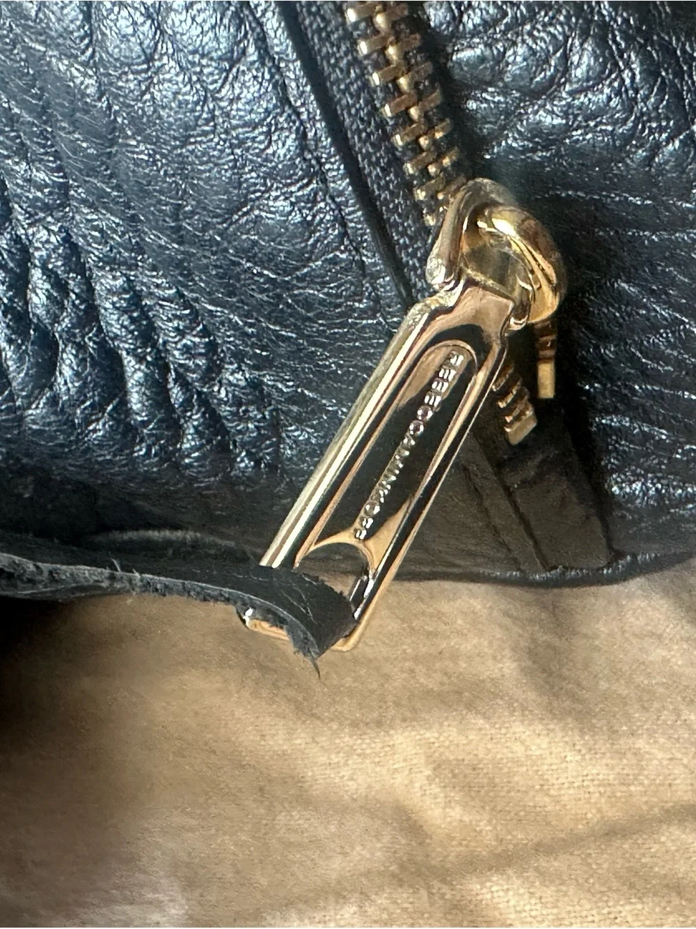 Rebecca Minkoff Julian Black Leather Backpack with Gold-Tone Hardware